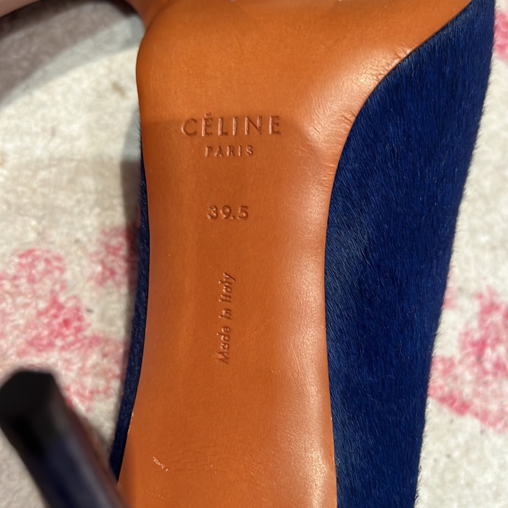 NWOT Celine Pony Hair Navy Shoes - Picture 6 of 6